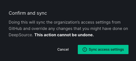 sync setting from vcs provider