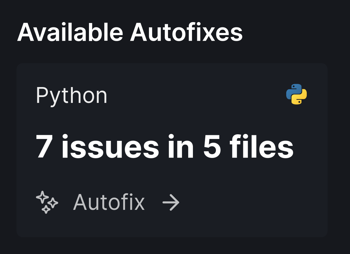 Available autofixes overview